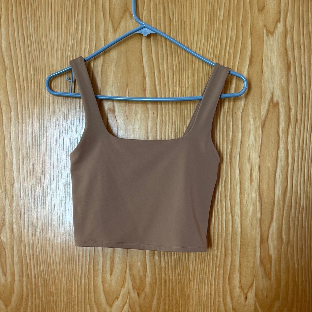 Brown crop tank top
